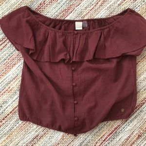 Brown off the shoulder top